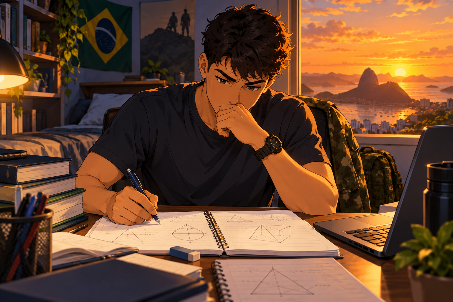 Um estudante fortalece a base antes de avançar na preparação.